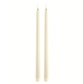 Długie świece stożkowe 32 na baterie z ruchomym płomieniem LED, Ivory, 2 pak - Uyuni
