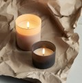 Świeca w szkle na baterie LED z ruchomym płomieniem 9x10, szara - Uyuni