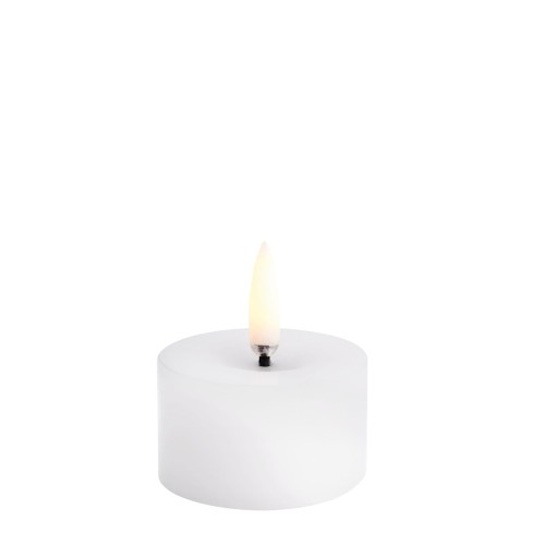 Świeca walec LED na baterie z ruchomym płomieniem Melted Pillar 5x2,8, biała - Uyuni