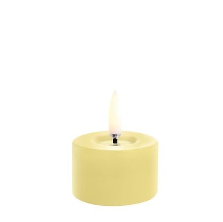 Świeca walec LED na baterie z ruchomym płomieniem Melted Pillar 5x2,8, żółta - Uyuni
