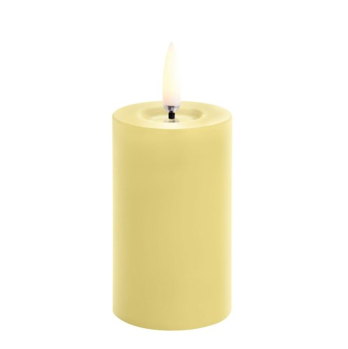 Świeca walec LED na baterie z ruchomym płomieniem Melted Pillar 5x7,5, żółta - Uyuni