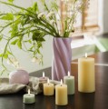 Świeca walec LED na baterie z ruchomym płomieniem Melted Pillar 5x7,5, żółta - Uyuni