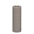 Świeca walec LED na baterie z ruchomym płomieniem Melted Pillar 5x14,5, Sandstone - Uyuni