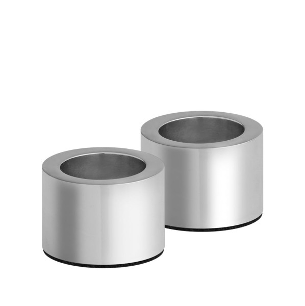 Minimalistyczny świecznik na pojedynczą świecę stożkową Light srebrny, 2pak - Uyuni