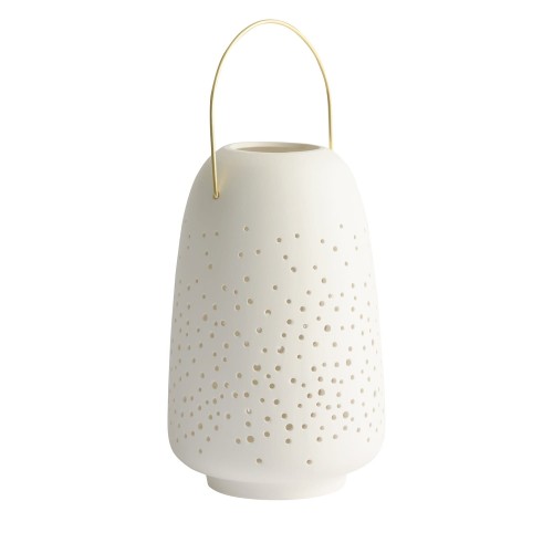 Ceramiczna latarnia z porcelany 15,5x24 cm - Uyuni