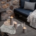 Świeca walec Outdoor LED z ruchomym płomieniem 8,4x20 cm , Sandstone - Uyuni