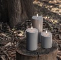 Świeca walec Outdoor LED z ruchomym płomieniem 8,4x20 cm , Sandstone - Uyuni