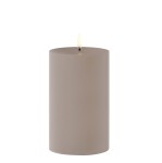 Świeca walec Outdoor  zewnętrzna LED z ruchomym płomieniem 8,4x15 cm, Sandstone - Uyuni