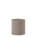Świeca walec Outdoor zewnętrzna LED z ruchomym płomieniem 8,4x10 cm, Sandstone - Uyuni