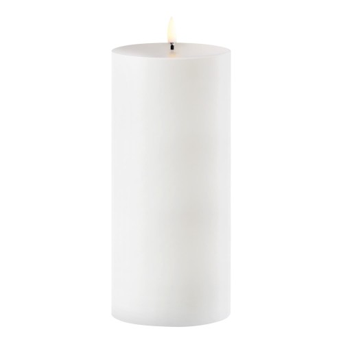 Świeca walec Outdoor zewnętrzna LED z ruchomym płomieniem 8,4x20 cm, biała - Uyuni