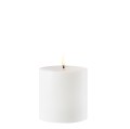 Świeca walec Outdoor zewnętrzna LED z ruchomym płomieniem 8,4x10 cm, biała - Uyuni