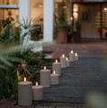 Świeca walec Outdoor LED z ruchomym płomieniem 8,4x20 cm , Sandstone - Uyuni