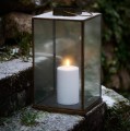 Świeca walec Outdoor zewnętrzna LED z ruchomym płomieniem 8,4x20 cm, biała - Uyuni