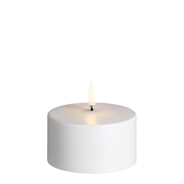 Świeca walec Outdoor zewnętrzna LED z ruchomym płomieniem 8,4x5 cm, biała - Uyuni