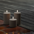 Świeca walec Outdoor zewnętrzna LED z ruchomym płomieniem 7,8x12,7  cm, Sandstone - Uyuni