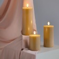 Świeca woskowa LED walec Silk 7,4 x 10 cm, Honey Mustard - Moods and More