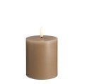 Świeca woskowa LED walec Silk 7,4 x 10 cm, Sand - Moods and More