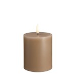 Świeca woskowa LED walec Silk 7,4 x 10 cm, Sand - Moods and More