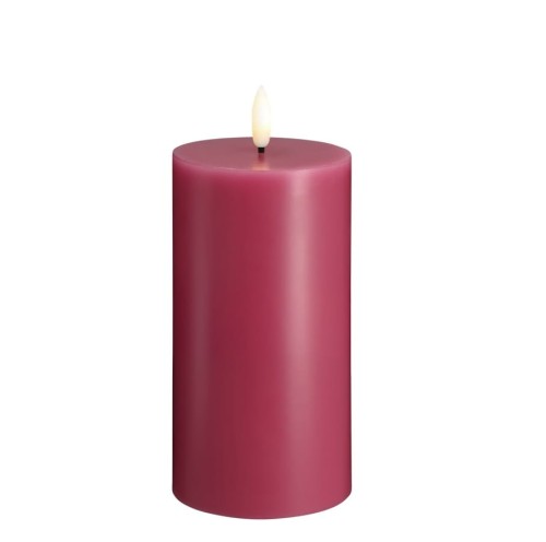 Świeca woskowa LED walec Silk 7,4 x 15 cm, Vintage Rose - Moods and More