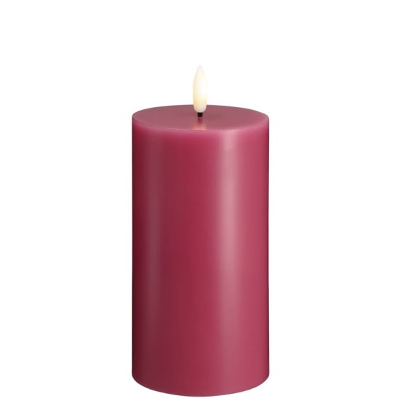 Świeca woskowa LED walec Silk 7,4 x 15 cm, Vintage Rose - Moods and More
