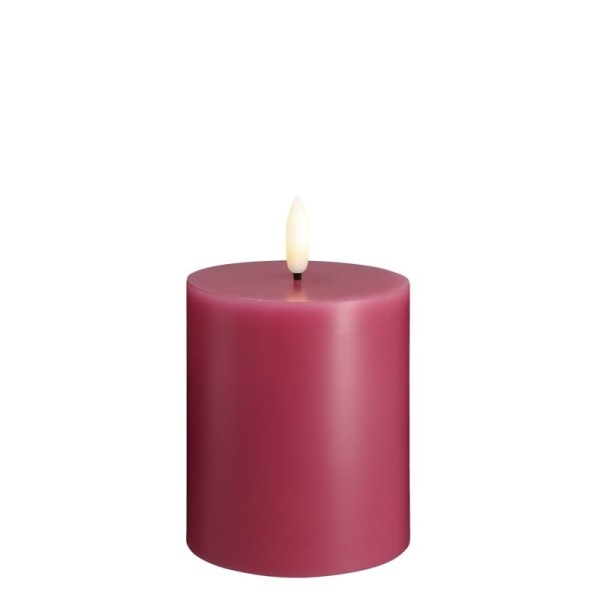 Świeca woskowa LED walec Silk 7,4 x 10 cm, Vintage Rose - Moods and More