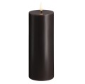 Świeca woskowa LED walec Silk 7,4 x 20 cm, charcoal - Moods and More