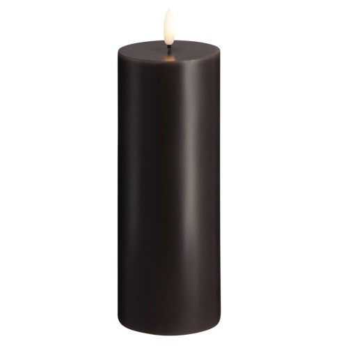 Świeca woskowa LED walec Silk 7,4 x 20 cm, charcoal - Moods and More