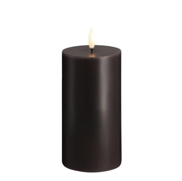 Świeca woskowa LED walec Silk 7,4 x 15 cm, charcoal - Moods and More