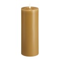 Świeca woskowa LED walec Silk Melted 7,4 x 20 cm, Honey Mustard - Moods and More