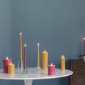 Świeca woskowa LED walec Silk Melted 7,4 x 20 cm, Honey Mustard - Moods and More