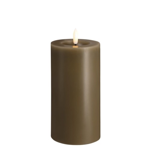 Świeca woskowa LED walec Silk Melted 7,4 x 15 cm, Dark Sand - Moods and More