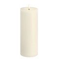 Świeca woskowa LED walec Silk Melted 7,4 x 20 cm, Ivory - Moods and More