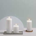 Świeca woskowa LED walec Silk Melted 7,4 x 15 cm, Ivory - Moods and More