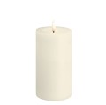 Świeca woskowa LED walec Silk Melted 7,4 x 15 cm, Ivory - Moods and More