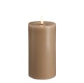 Świeca woskowa LED walec Silk Melted 7,4 x 15 cm, Sand - Moods and More
