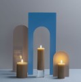 Świeca woskowa LED walec Silk Melted 7,4 x 15 cm, Sand - Moods and More