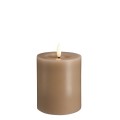Świeca woskowa LED walec Silk Melted 7,4 x 10 cm, Sand - Moods and More