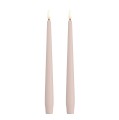 Świeca woskowa na baterie stożkowa Led Silk Slim 25, blady róż, 2 szt - Moods and More