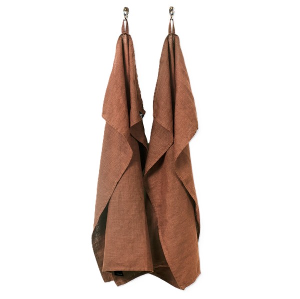 Ściereczki kuchenne lniane 50x70 brązowe Sunshine Grounded, 2-pak - Himla