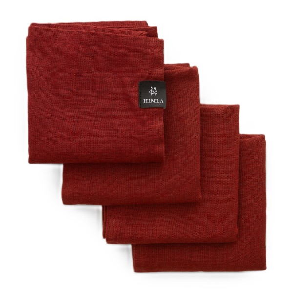 Lniane serwetki materiałowe na stół 45x45 Sunshine Lingonberry, 4-pak - Himla