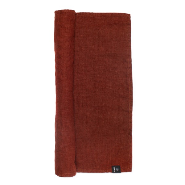 Lniany bieżnik na stół 50x145 Sunshine Lingonberry - Himla