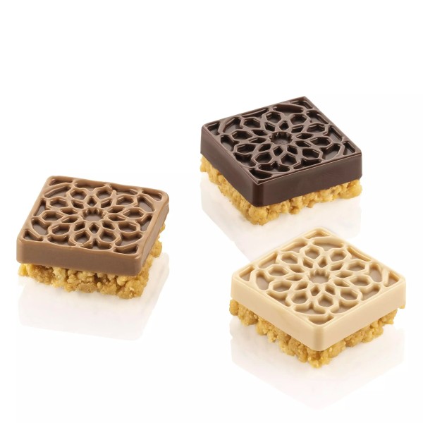 Forma silikonowa do monoporcji z ornamentem rozetowym Mauresque Square - Silikomart