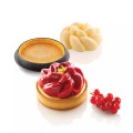 Forma do mini tart z kwiatową kopułą Kit Tarte Ring Fleur Ø8 cm, zestaw - Silikomart