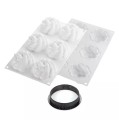 Forma do mini tart z kwiatową kopułą Kit Tarte Ring Fleur Ø8 cm, zestaw - Silikomart