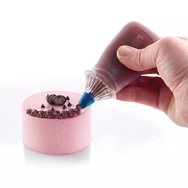 Dekorator do ciast silikonowy z końcówkami 60 ml - Silikomart