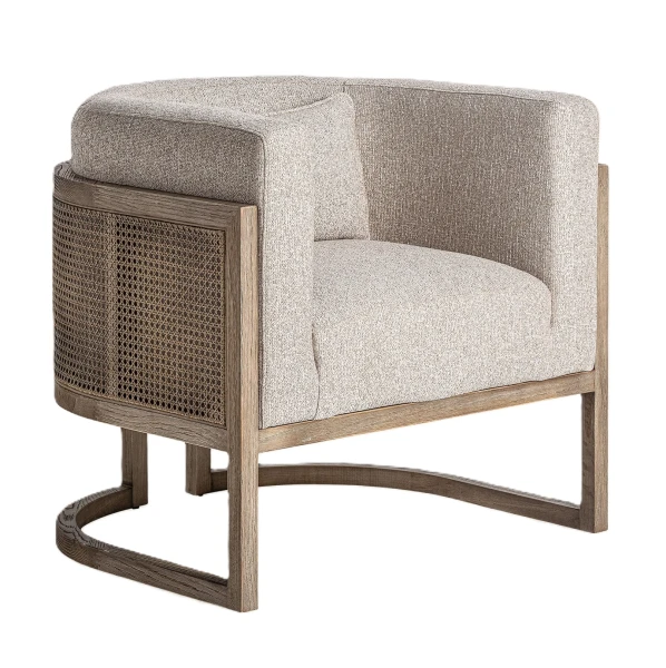 Fotel tapicerowany z plecionką wiedeńską Leiwen - Vical