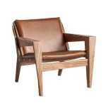 Fotel drewniany tapicerowany z podłokietnikami Melle - Vical