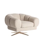 Fotel muszla Elise, poliester off-white - Vical