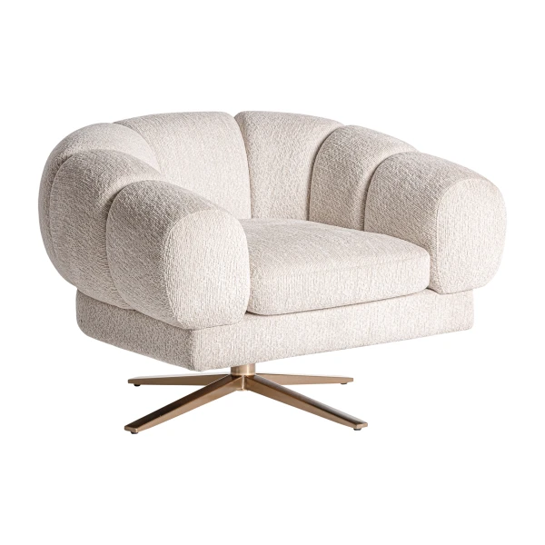 Fotel muszla Elise, aksamit of-white - Vical