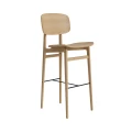 Hoker drewniany z oparciem NY11 75, dąb Natural - NORR11